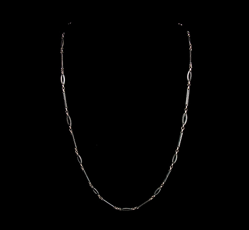 Sold- N.1497 ニエロ 黒金象嵌＆金ロングチェーン/ヨーロッパ