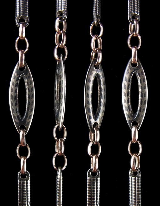 Sold- N.1497 ニエロ 黒金象嵌＆金ロングチェーン/ヨーロッパ