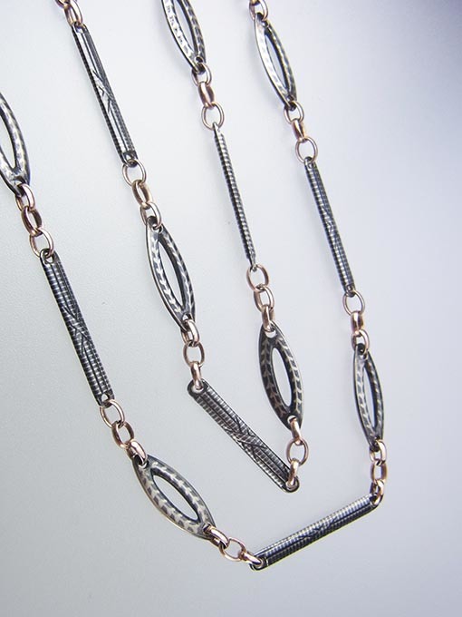 Sold- N.1497 ニエロ 黒金象嵌＆金ロングチェーン/ヨーロッパ