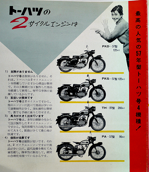 トーハツ号PKD-57型オートバイカタログリーフレット 東京発動機(株