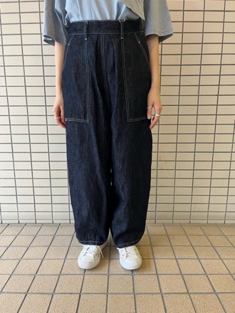 Cotton Cocoon Pants インディゴのコクーンデニム。 オンライン