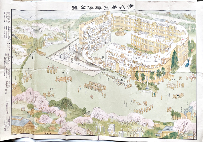 Amazon.co.jp: 軍事資料 兵営図 銅版画「歩兵第三連隊兵営之図