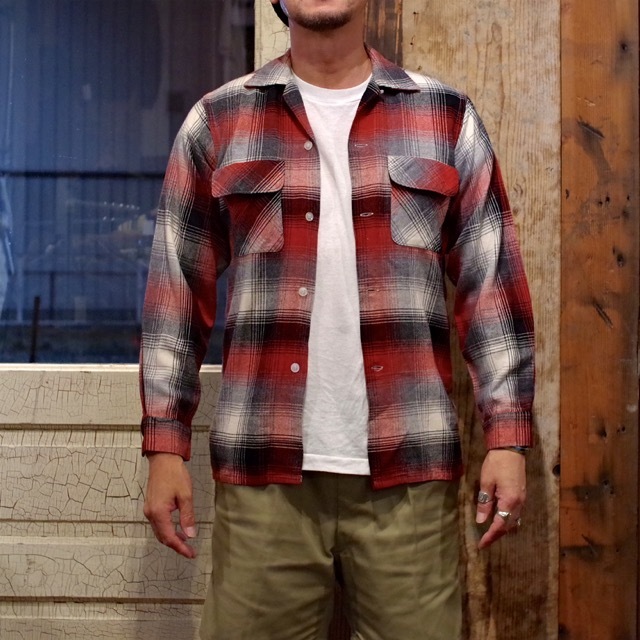 1950s Brent Shadow Plaid Wool Shirt / 50年代 ブレント オンブレ