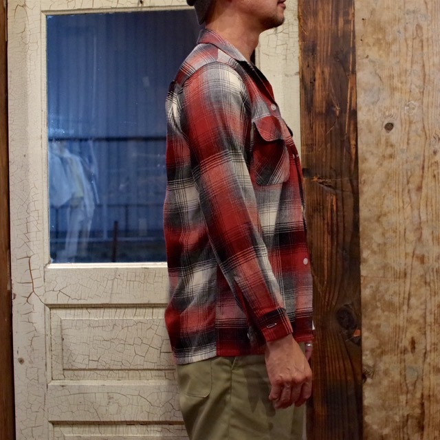 50s BRENT ブレント オンブレウールシャツ L ee64b9a6c58ef293ac99a519666cdb