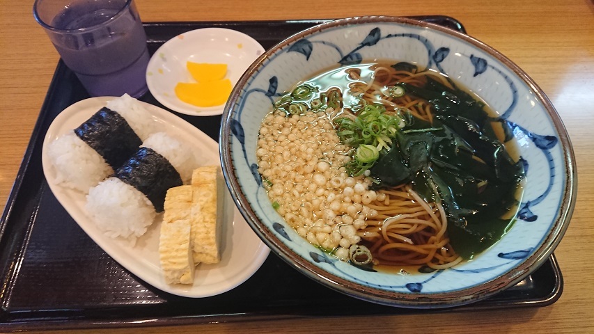 朝定食　若菜そば＠茨木市駅_f0051283_19394852.jpg