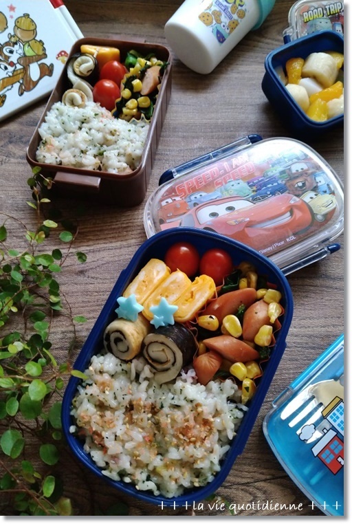 【5歳児お弁当】大人っぽいお弁当にしてくれる!?とバタールそしてブルーベリー狩り_a0348473_07175896.jpg