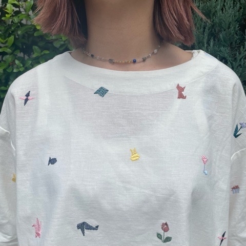 l'atelier du savon 〉小さいおりがみ刺繡ブラウス＆ワンピース