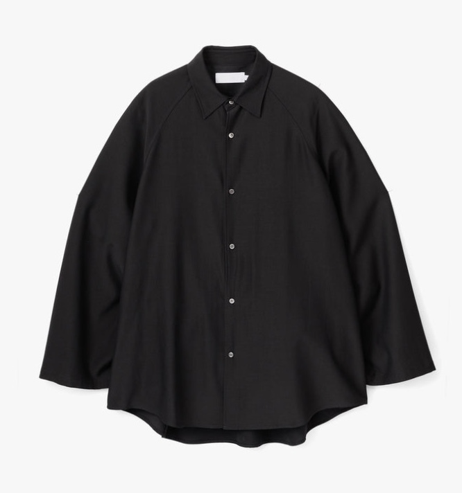 トップス Cupro Flair Sleeve Top / Black YOKE / CUPRO OPEN COLLAR SHIRT – carol ONLINE STORE