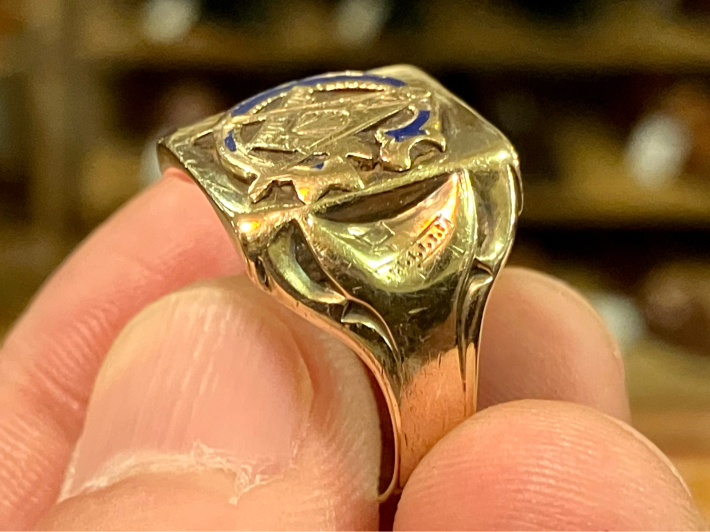 独特の上品 10金ゴールドリング ヴィンテージ 22号 フリーメイソン ダイヤ入 リング メンズ Belvtor By 独特の上品 10金ゴールドリング ヴィンテージ 22号 フリーメイソン ダイヤ入 リング メンズ Belvtor By