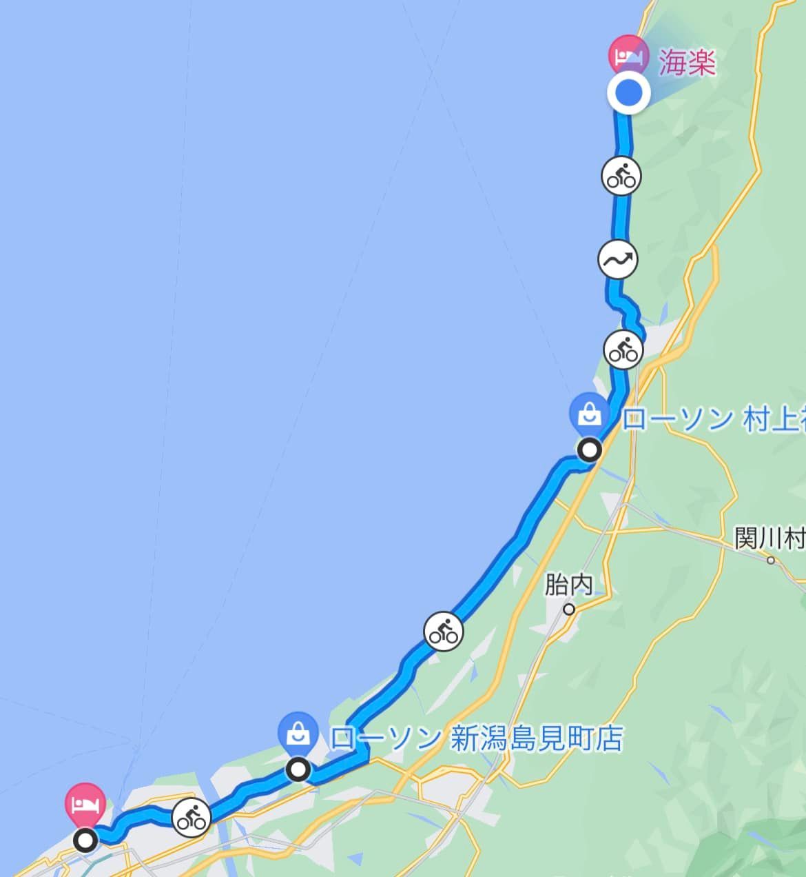 【2日目：新潟→村上 76km】今日からチャリ走ります！宿がない…　2022.8.29_b0002156_23151423.jpg