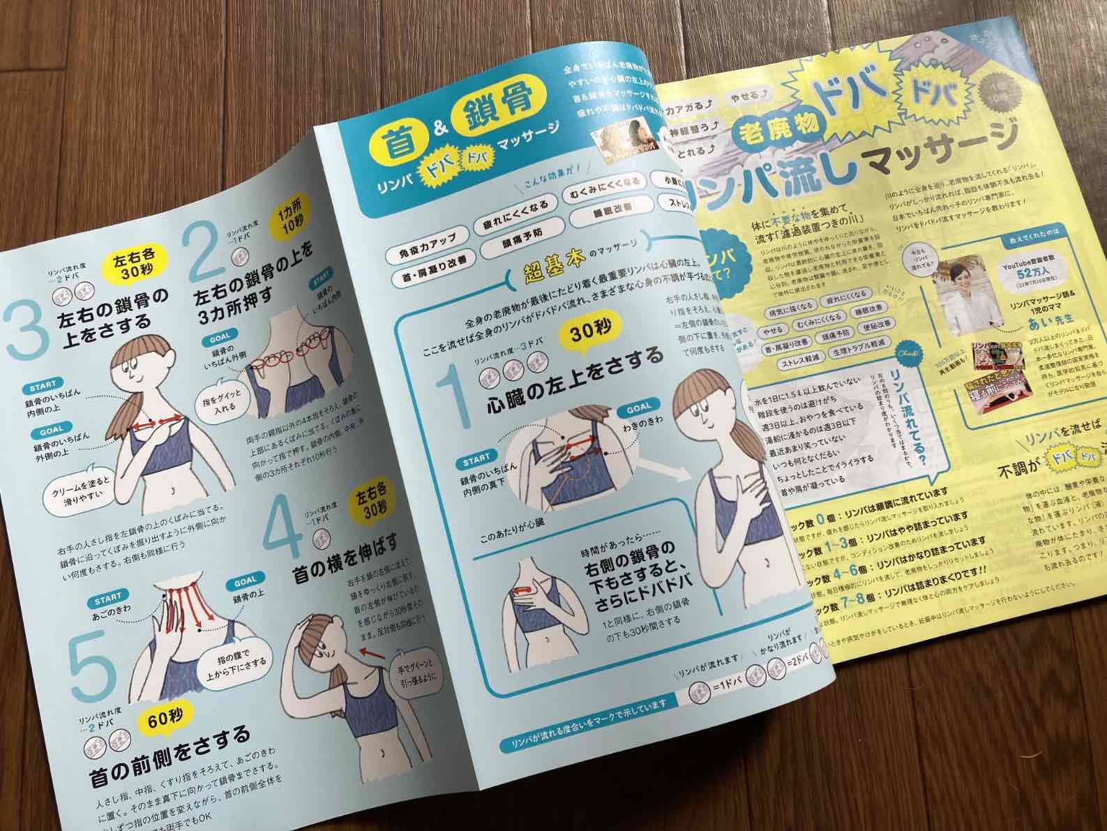 雑誌サンキュ No 318 10月号 老廃物ドバドバ リンパ流し イラスト のぶこの付録