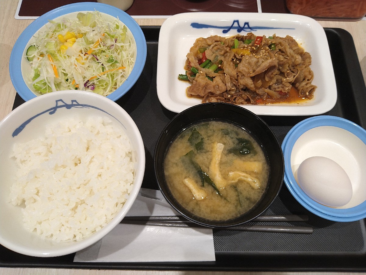 9/6 松屋 プルコギ定食並盛生玉子付￥780_b0042308_09353300.jpg