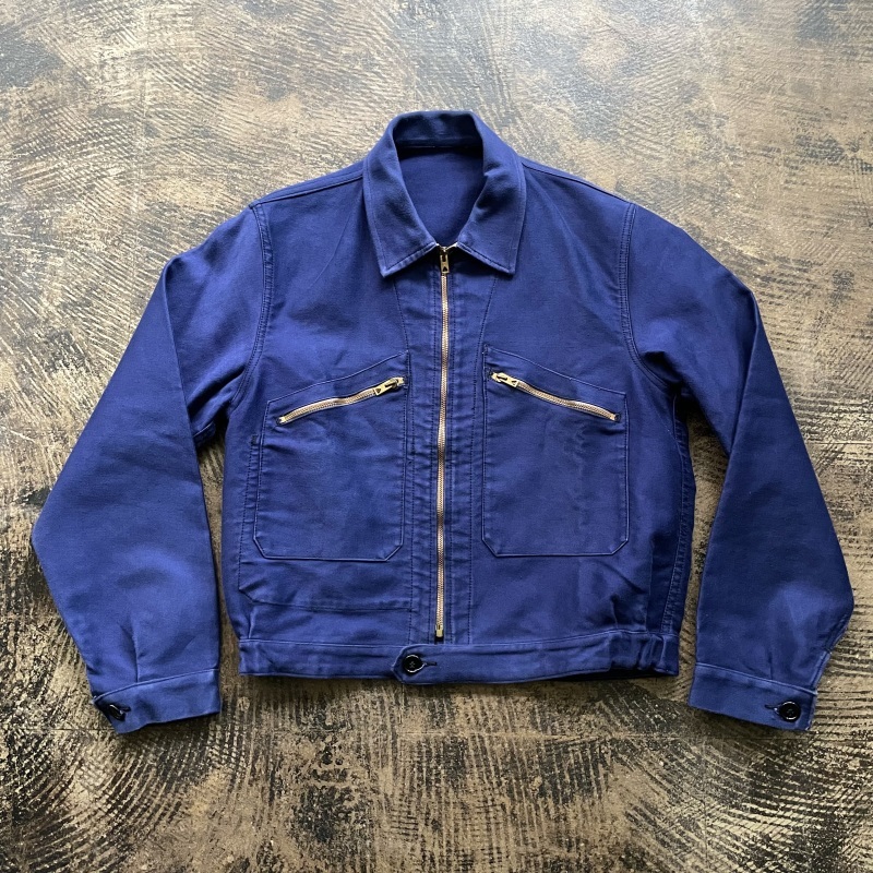 1940's/1950's Blue Moleskin Cyclist Jacket Made by Adolph 1940's/1950's Blue Moleskin Cyclist Jacket Made by Adolph