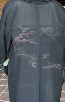 ランチ会・キティさん・黒地の絽の羽織に素敵な刺繍帯。_f0181251_16523658.jpg