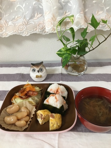 鮭のおむすび　ビビンパ風鯖の炊き込みご飯でワンプレート_b0417696_22405854.jpeg