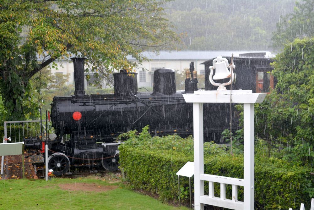 激しい雨に濡れる尾西鉄道1号機関車_e0373930_18394294.jpg