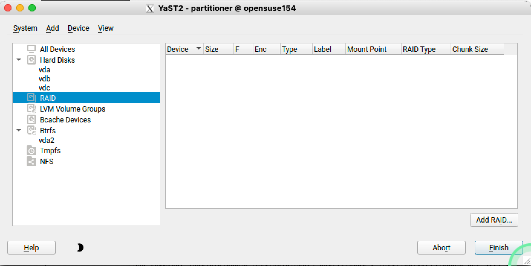Linux ソフトウェア Raid  作成 openSUSE 15.4 YaST GUI（前編）_a0056607_15365251.png