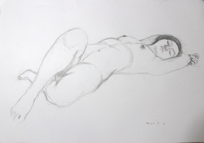 裸婦素描 nude sketch　大きさB2 _b0021594_23412111.jpg