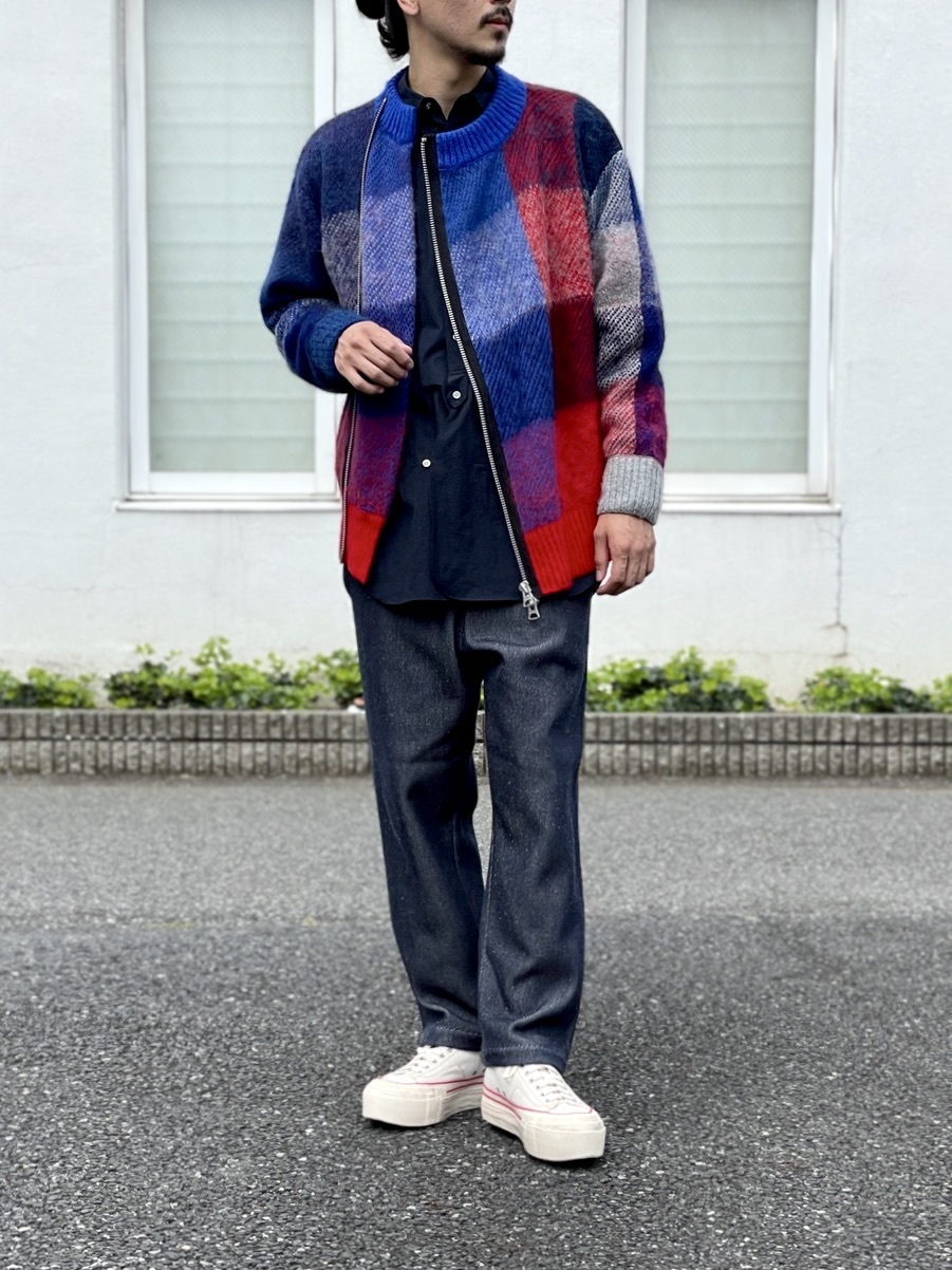 sacai PLAID KNIT BLOUSON