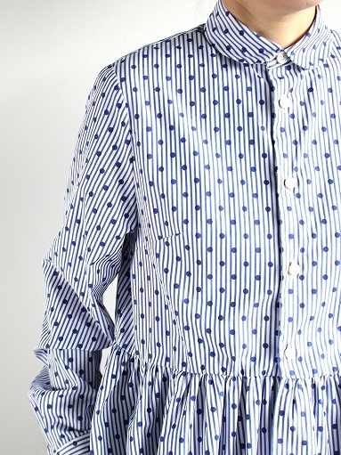 Rhodolirion　Tiered Shirt - Dot Stripes / Blue_b0139281_17592324.jpg