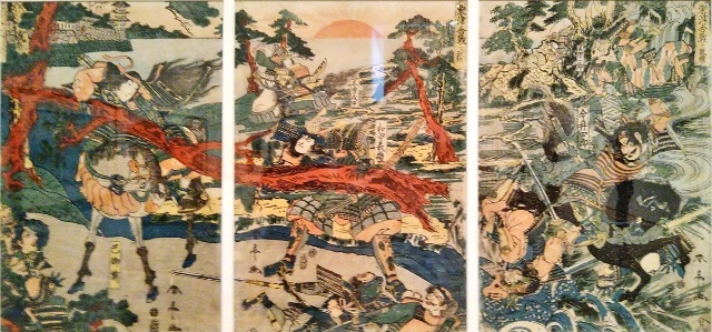 W63 一寿斎芳員／歌川芳員「木曽義仲粟津落之図」木曽冠者義仲 望月