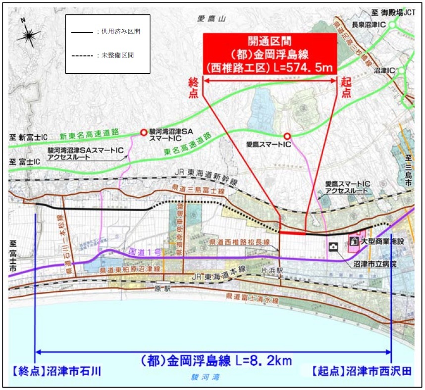 都市計画道路 金岡浮島線 全長8.2km の西椎路工区=延長約575ｍが完成_d0050503_17505152.jpg