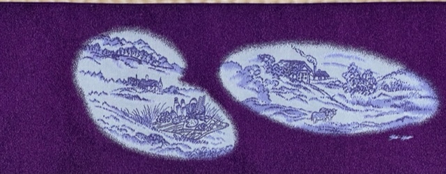 Toile de Jouy(西洋更紗)・小豆色地・薄黄緑地。_f0181251_15300676.jpg