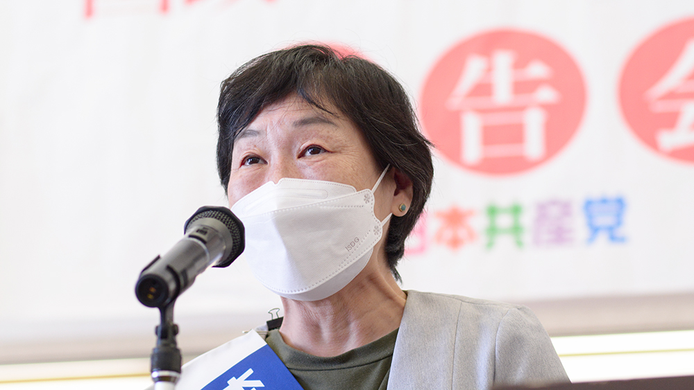 東京・清瀬市議選 予定候補の訴え(3)山崎美和市議_b0190576_23162256.jpg