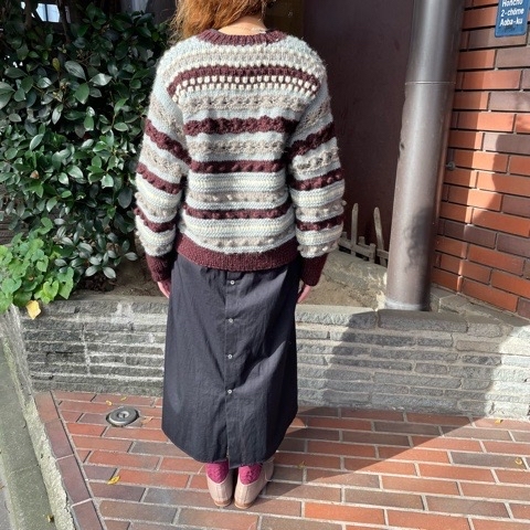 bulle de savon)) ﾈﾊﾟｰﾙﾊﾝﾄﾞﾆｯﾄ おはなとぽんぽんベスト＆カーディガン