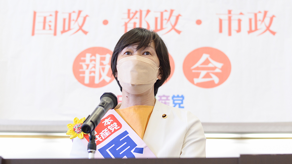 東京・清瀬市議選 予定候補の訴え(5)原田ひろみ市議市議_b0190576_20575714.jpg