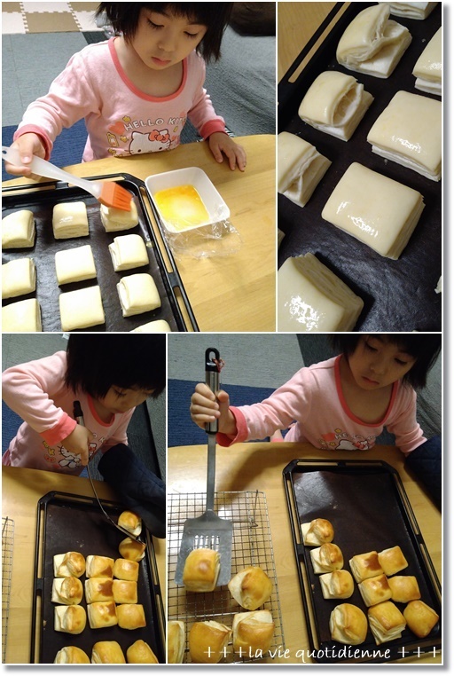 【パヴェ】お初の牛乳シートで子供にも食べやすいパンを♪6歳王子のヤル気は何処へ?_a0348473_06581559.jpg