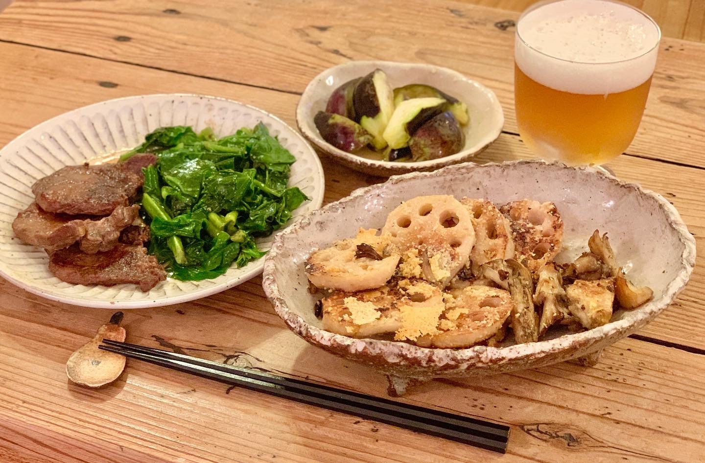 牛タン、れんこんのパルメザンチーズ焼き...のおうちごはん と 『銀座 篝』さんの『鶏白湯soba』_d0249193_22192231.jpg