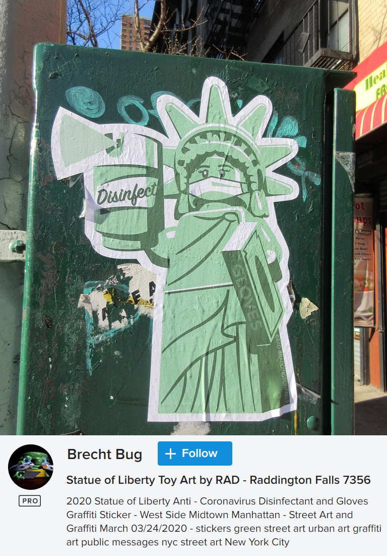 ニューヨークのアーティスト兼教育者、RADさんの描く『自由の女神様のオモチャ』の街角アート_b0007805_06420311.jpg