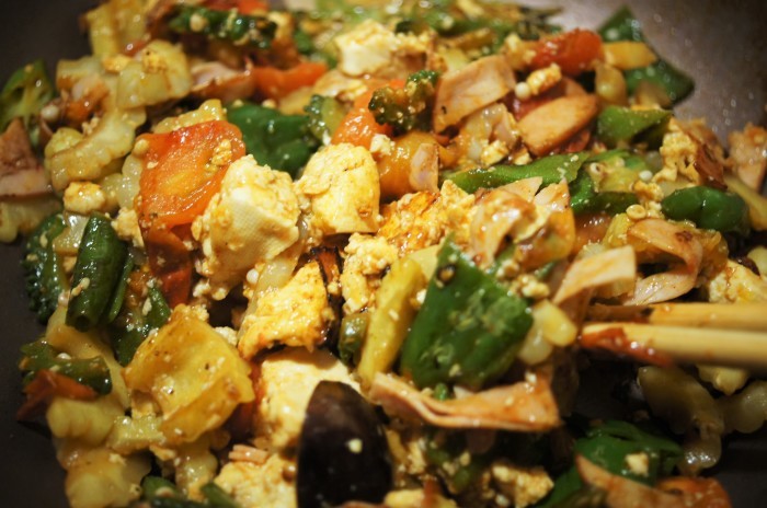 ■菜園料理【夏野菜とハムのオイバター 塩コショウ炒め】簡単5分!!_b0033423_23013948.jpg