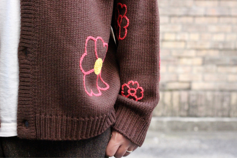 「ChahChah」 着る人、周りの人も幸せな気分にさせてくれる \"HEART FLOWER HAND EMBROIDERY CARDIGAN\" (CC-22FW-K01) ご紹介_f0191324_08262331.jpg
