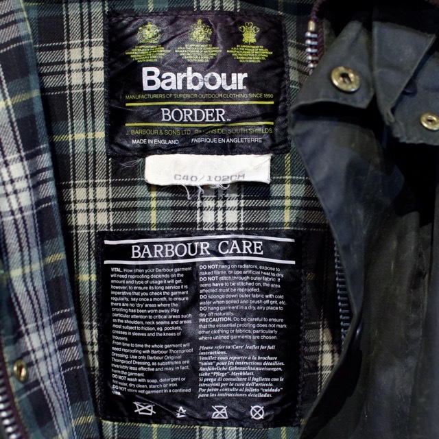 1980-90s Barbour BORDER Olive Green Size 40 / バブアー 1980-90s Barbour BORDER Olive Green Size 40 / バブアー