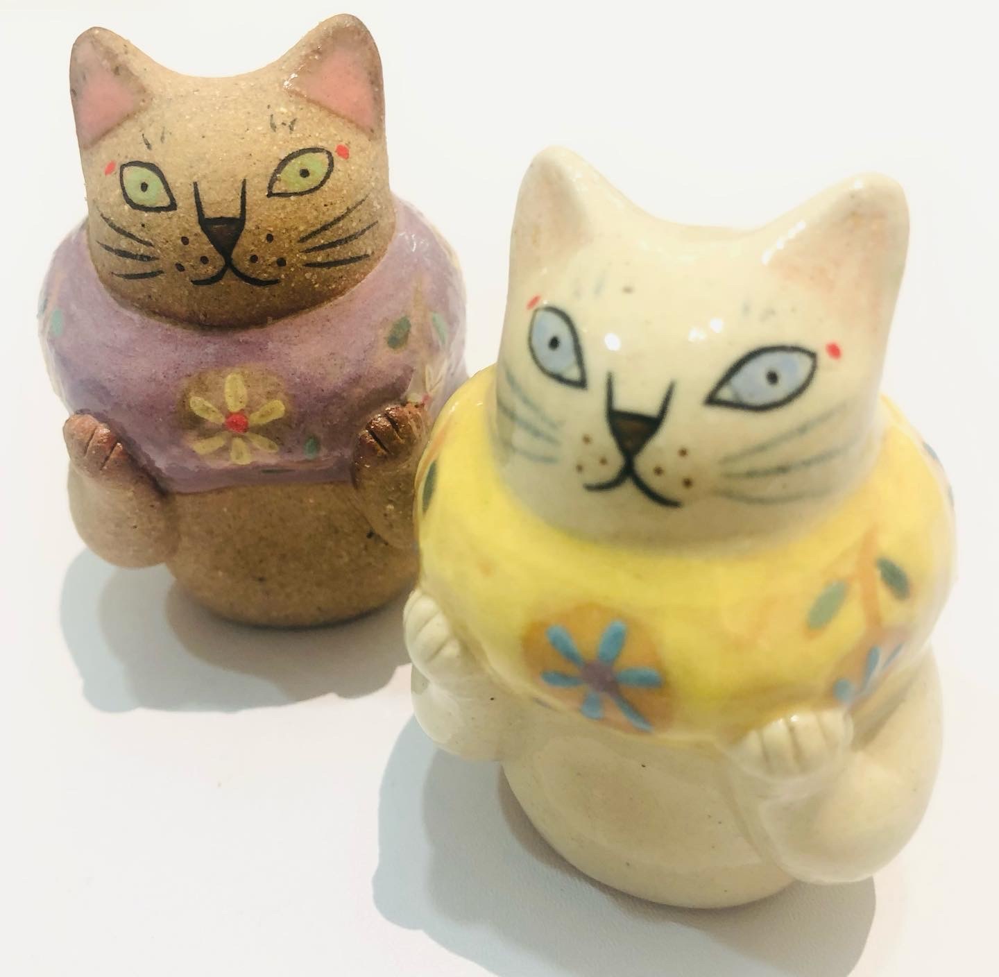 陶芸作家　ヤマイチアツコ様　招き猫　陶器　ネコ　置物 ヤマイチアツコさんの陶猫届きました！ : Musee de M