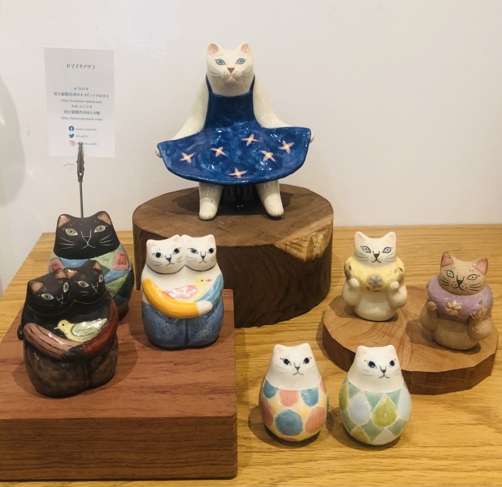 陶芸作家　ヤマイチアツコ様　招き猫　陶器　ネコ　置物 陶芸作家 ヤマイチアツコ様 招き猫 陶器 ネコ 置物 - メルカリ