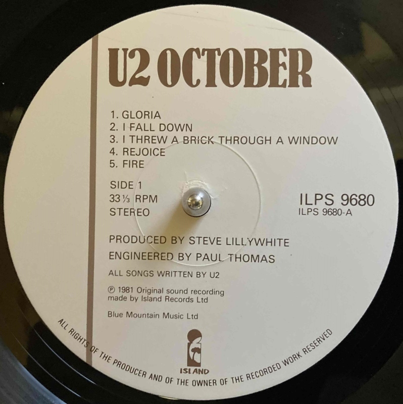 U2 その2 October : アナログレコード巡礼の旅 U2 その2 October : アナログレコード巡礼の旅