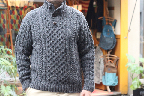 アイルランドの伝統を受け継ぐ「L.L.Bean」 \"Heritage Sweater, Irish Fisherman\'s Button-Mock\" (264682) ご紹介_f0191324_08051770.jpg
