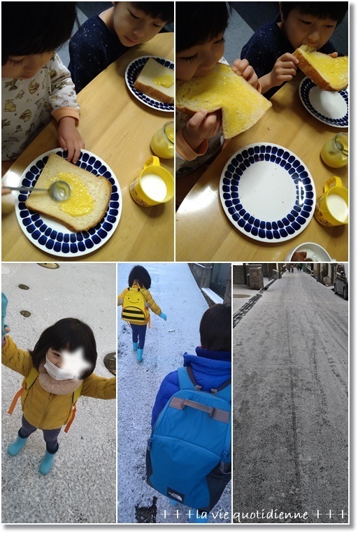 【山食パン】しょくぱんまんサマの予定がお坊さんに！？(笑)　関西の雪の朝は。。。_a0348473_06470105.jpg