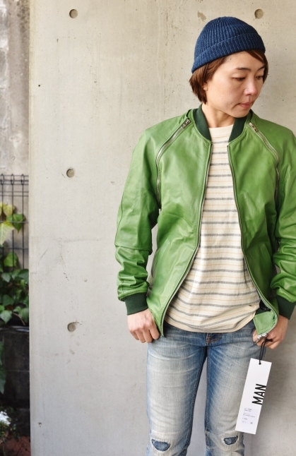 GREEN RAM LEATHER JACKET　　MADE in ITALY_d0152280_14521537.jpg