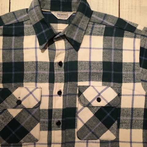 1980s \" FIVE BROTHER - MADE IN U.S.A - \" 100% cotton VINTAGE HEAVY-FLANNEL CH SHIRTS ※ 好配色_d0172088_20152618.jpg