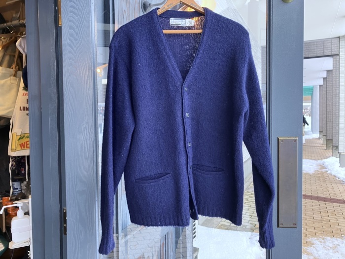 60's Saxony Casuals navy mohair cardigan : BUTTON UP clothing