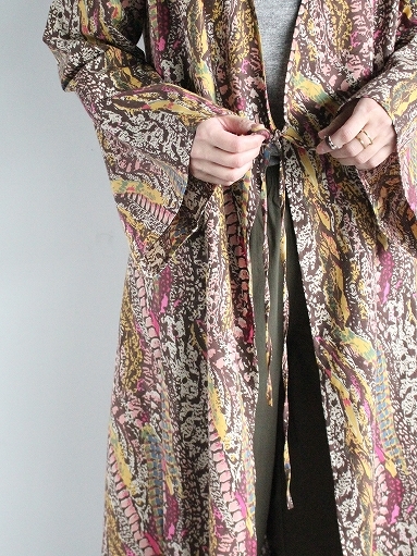 NEEDLES　Wrap Dress - India Cotton Broadcloth / Printed - Brown Jungle_b0139281_15231207.jpg