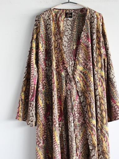 NEEDLES　Wrap Dress - India Cotton Broadcloth / Printed - Brown Jungle_b0139281_15231268.jpg