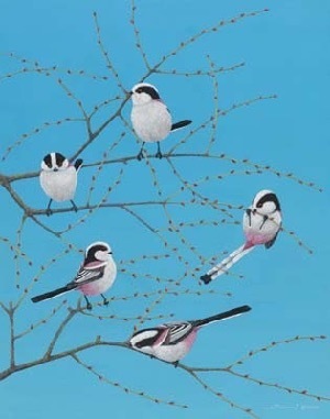 #自然画 #野鳥 #BirdsArt「春待 !!・エナガ」_a0083553_13133115.jpg
