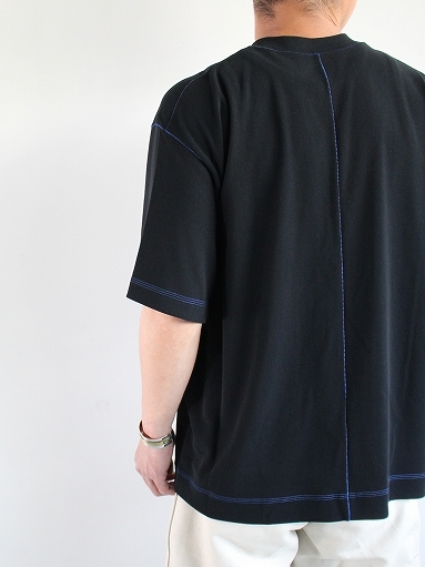 Cale　High Twist Smooth Crew Neck T-shirt / Black×Blue (PRODUCTS FOR US)_b0139281_12280039.jpg