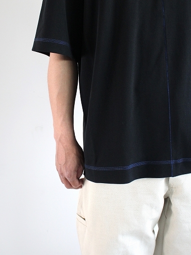 Cale　High Twist Smooth Crew Neck T-shirt / Black×Blue (PRODUCTS FOR US)_b0139281_12280085.jpg