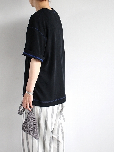 Cale　High Twist Smooth Crew Neck T-shirt / Black×Blue (PRODUCTS FOR US)_b0139281_12313934.jpg